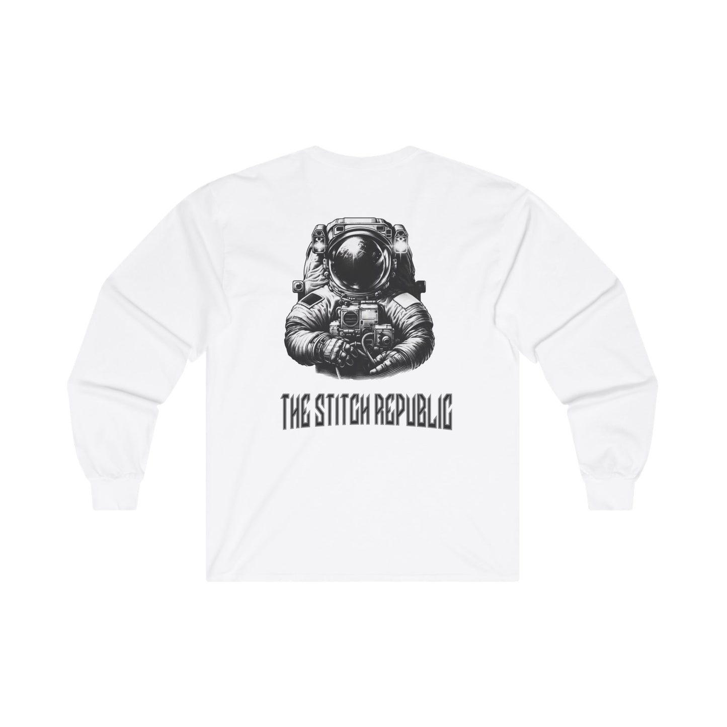 Long Sleeve Tee - Black And White Astronaut Design